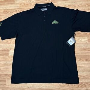 Cutter & Buck Black Knit Polo w/Green Patron Tequila Logo & Bee -CB DryTec -XXXL